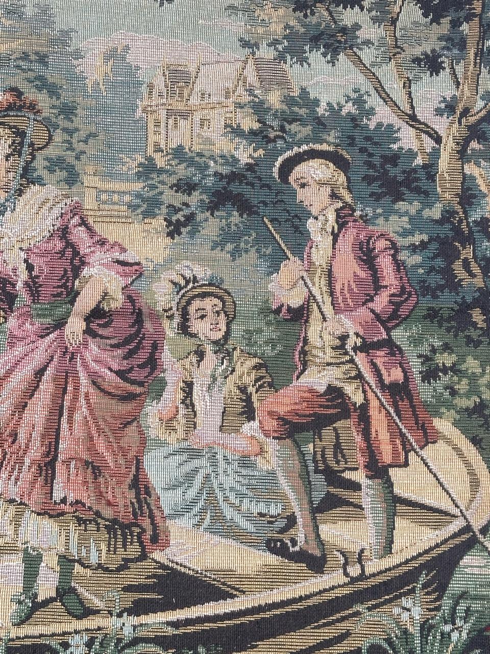 Französischer Jacquard-Wandteppich im Aubusson-Stil im Vintage-Stil (20. Jahrhundert) im Angebot