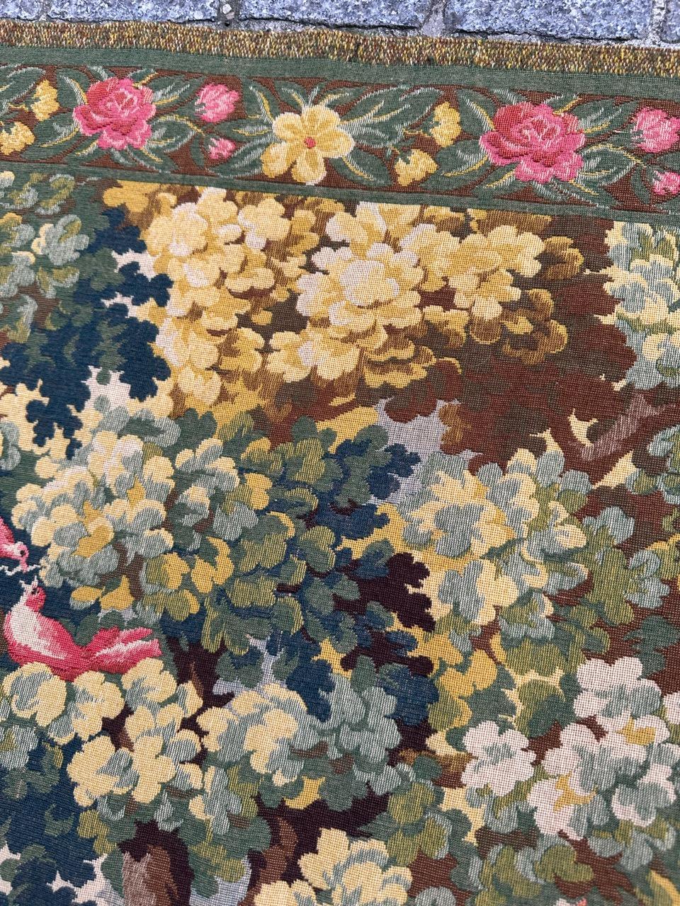 Schöner französischer Jacquard-Wandteppich im Aubusson-Stil im Vintage-Stil (20. Jahrhundert) im Angebot