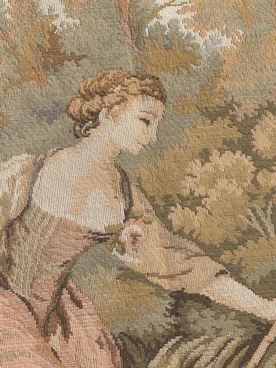 Pretty Vintage Französischer Jacquard-Wandteppich im Aubusson-Stil (Wolle) im Angebot