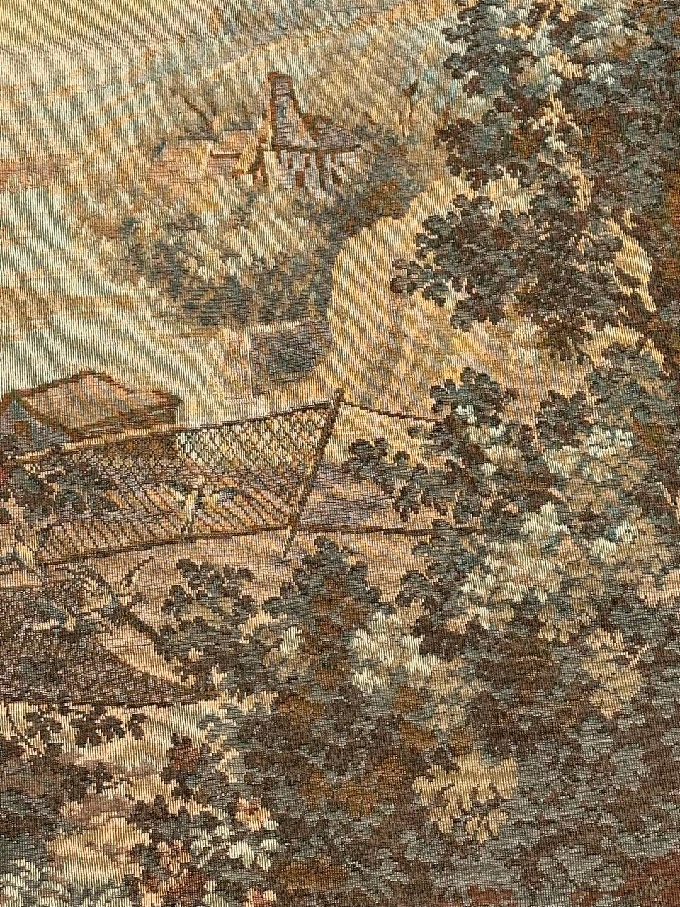 XX secolo Grazioso arazzo jacquard francese d'epoca in stile Aubusson in vendita