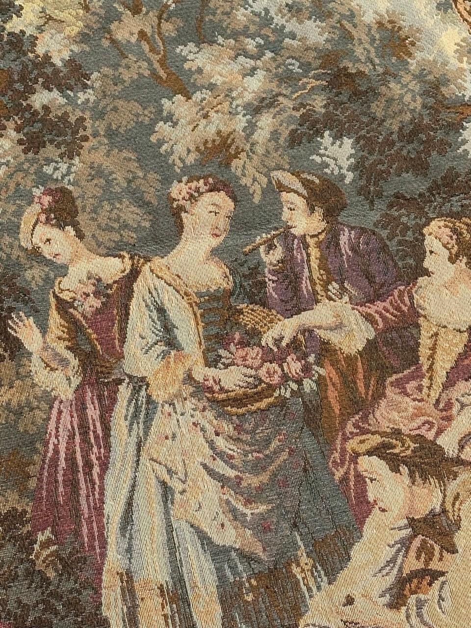 Lana Grazioso arazzo jacquard francese d'epoca in stile Aubusson in vendita