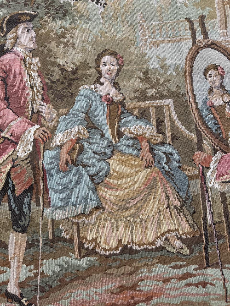 Schöner französischer Jacquard-Wandteppich im Aubusson-Stil, Vintage im Angebot 1