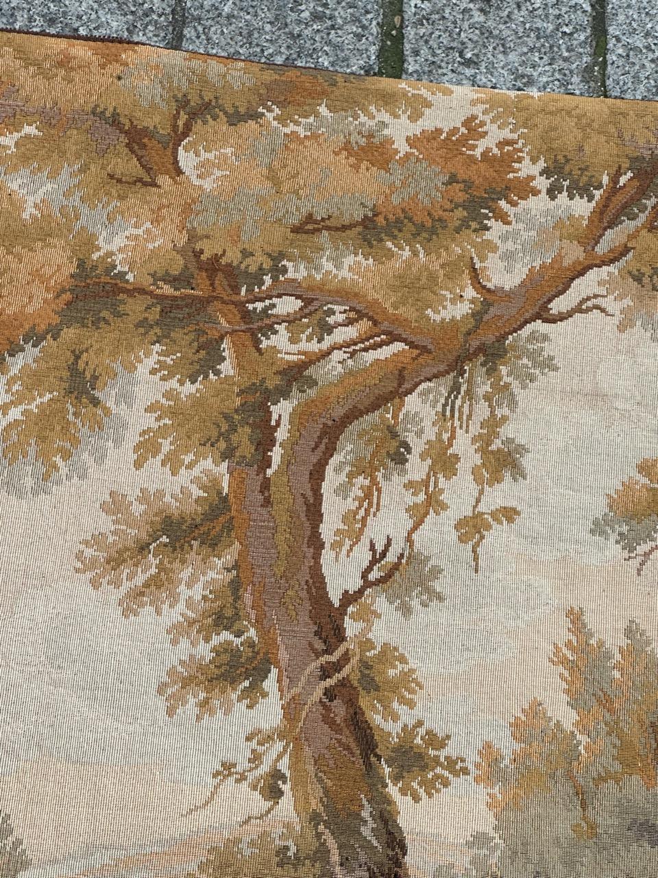 Schöner französischer Jacquard-Wandteppich im Aubusson-Stil, Vintage im Angebot 1
