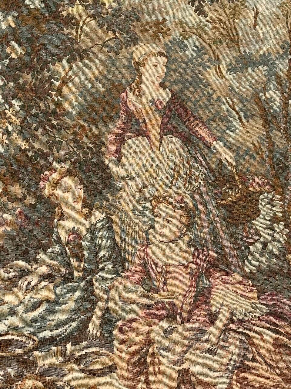 Grazioso arazzo jacquard francese d'epoca in stile Aubusson in vendita 1
