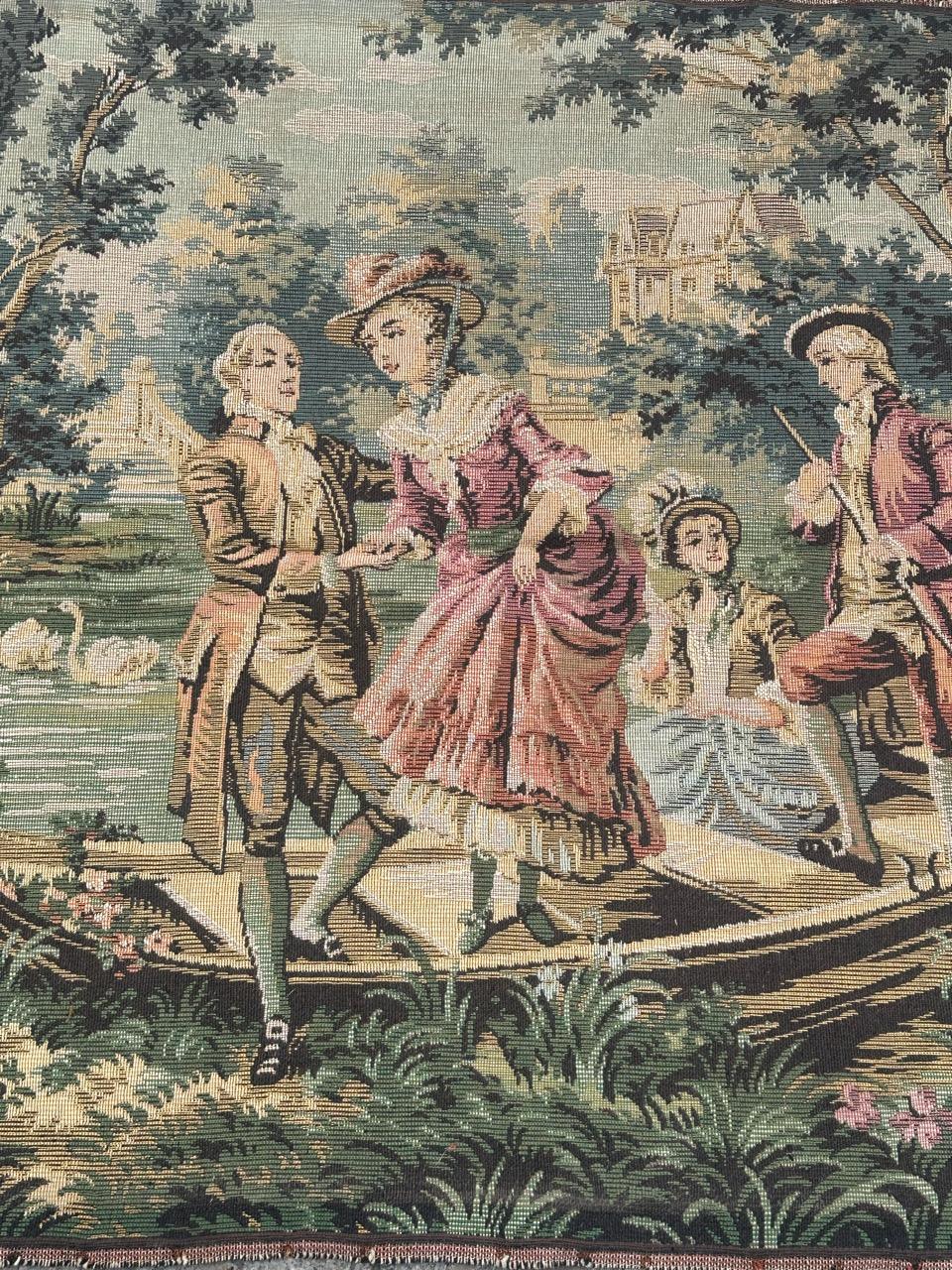 Französischer Jacquard-Wandteppich im Aubusson-Stil im Vintage-Stil im Angebot 3