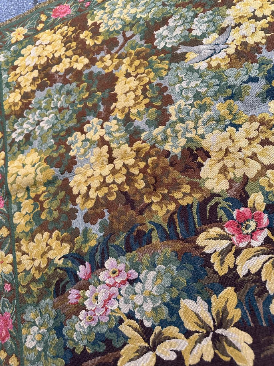 Schöner französischer Jacquard-Wandteppich im Aubusson-Stil im Vintage-Stil im Angebot 2