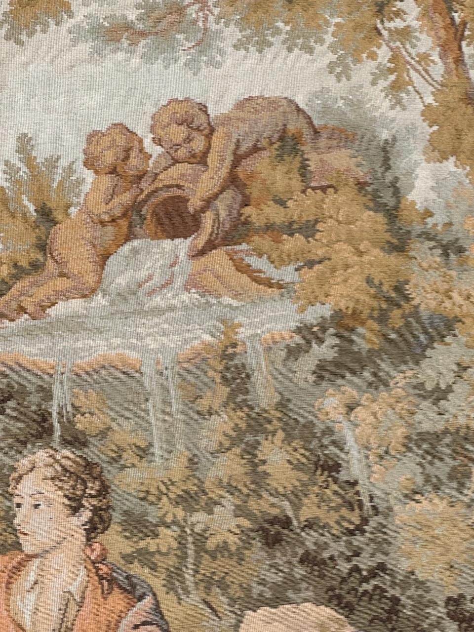 Schöner französischer Jacquard-Wandteppich im Aubusson-Stil, Vintage im Angebot 2