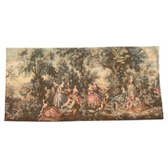 Pretty vintage French Aubusson style Jacquard Tapestry