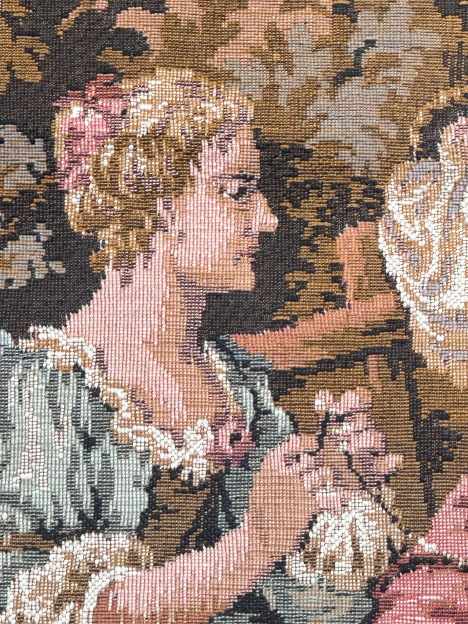 Lana Grazioso arazzo jacquard francese d'epoca in stile Aubusson  