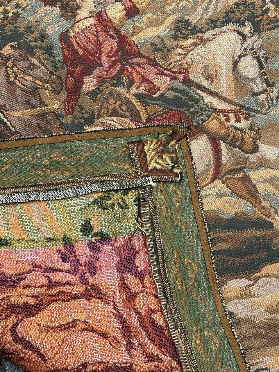 Schöner französischer Jacquard-Wandteppich im Aubusson-Stil im Aubusson-Stil „Hunting with hounds“ im Angebot 13