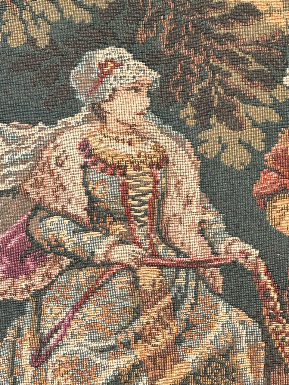 Schöner französischer Jacquard-Wandteppich im Aubusson-Stil im Aubusson-Stil „Hunting with hounds“ (20. Jahrhundert) im Angebot