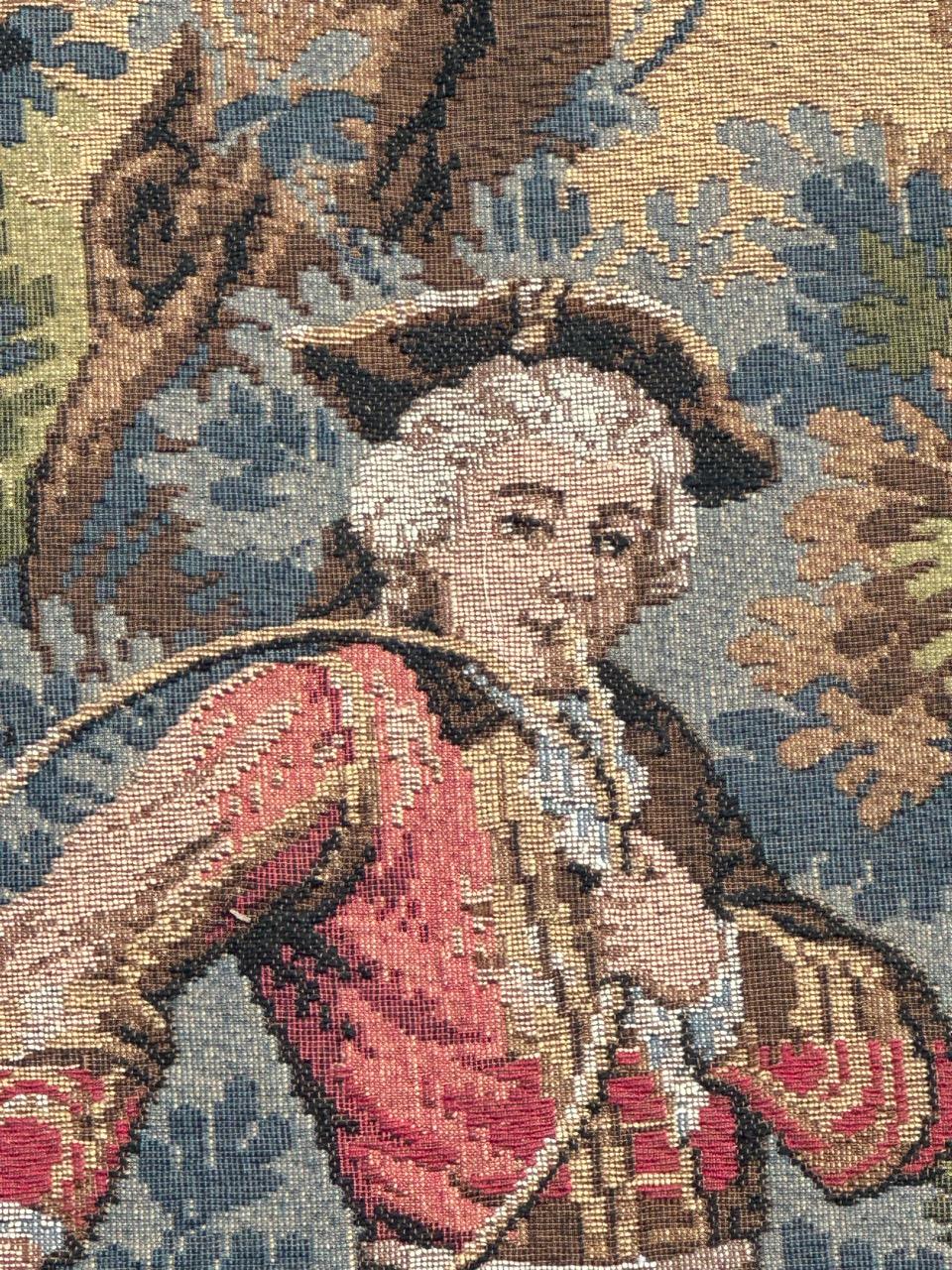 Grazioso arazzo jacquard francese d'epoca in stile Aubusson 