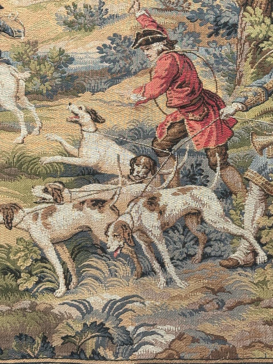 Grazioso arazzo jacquard francese d'epoca in stile Aubusson 