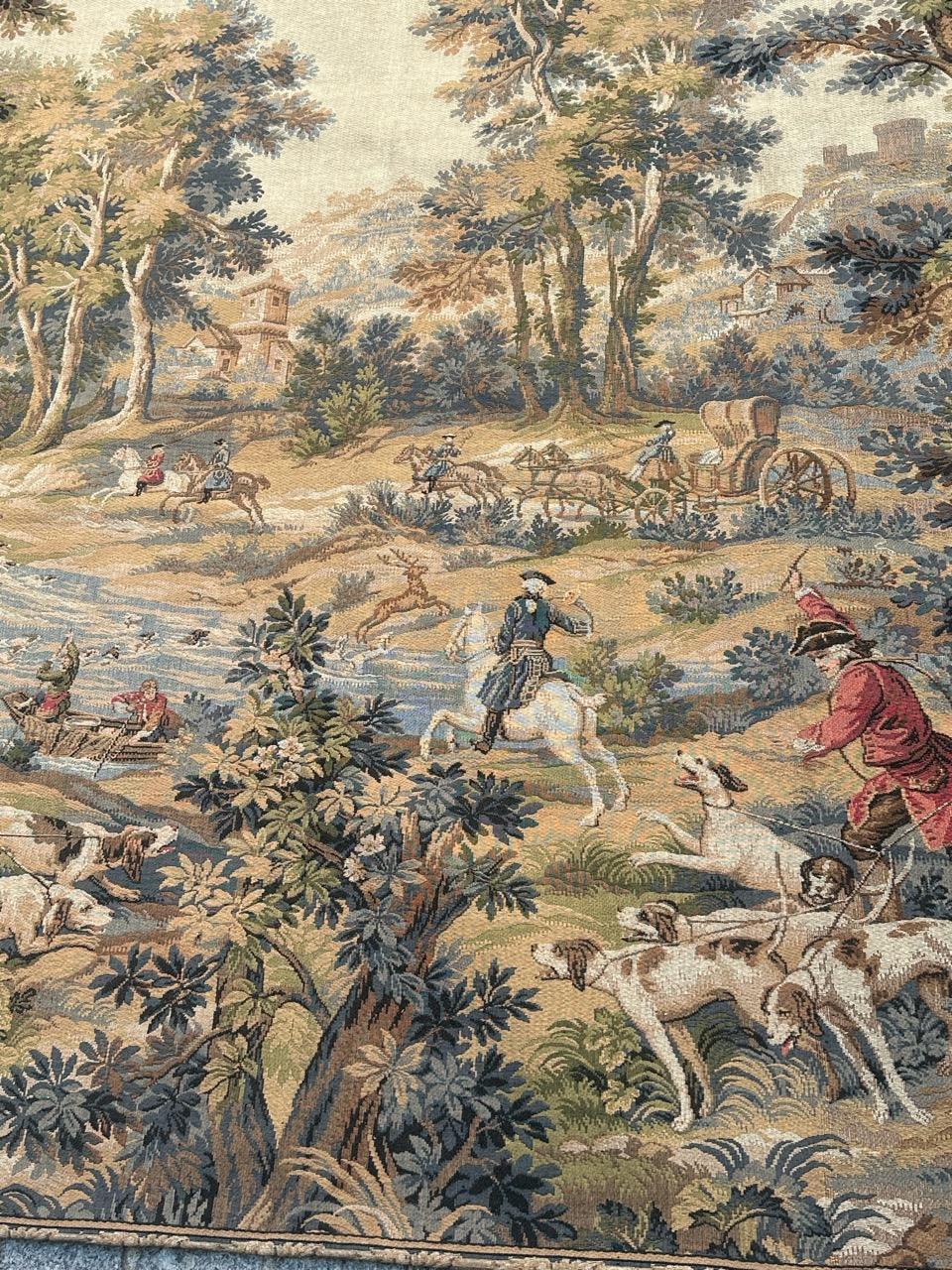 Grazioso arazzo jacquard francese d'epoca in stile Aubusson 