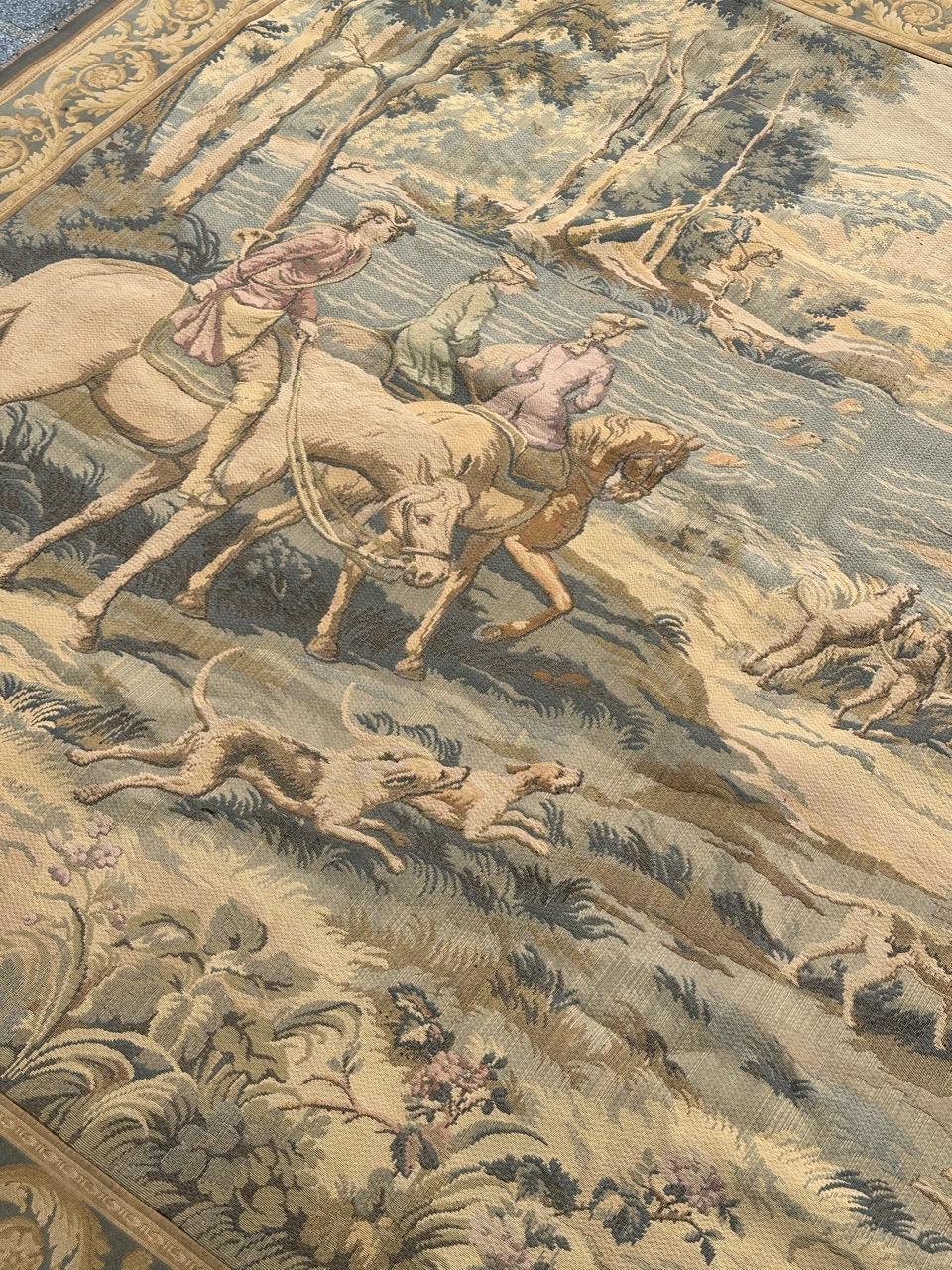 Hübscher französischer Jacquard-Wandteppich im Aubusson-Stil 