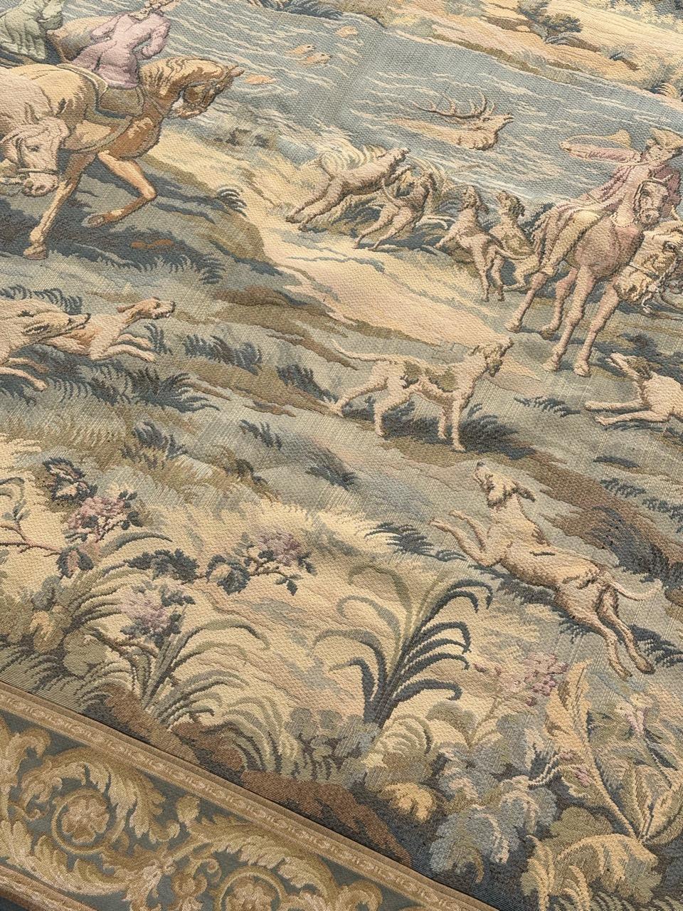 Hübscher französischer Jacquard-Wandteppich im Aubusson-Stil 