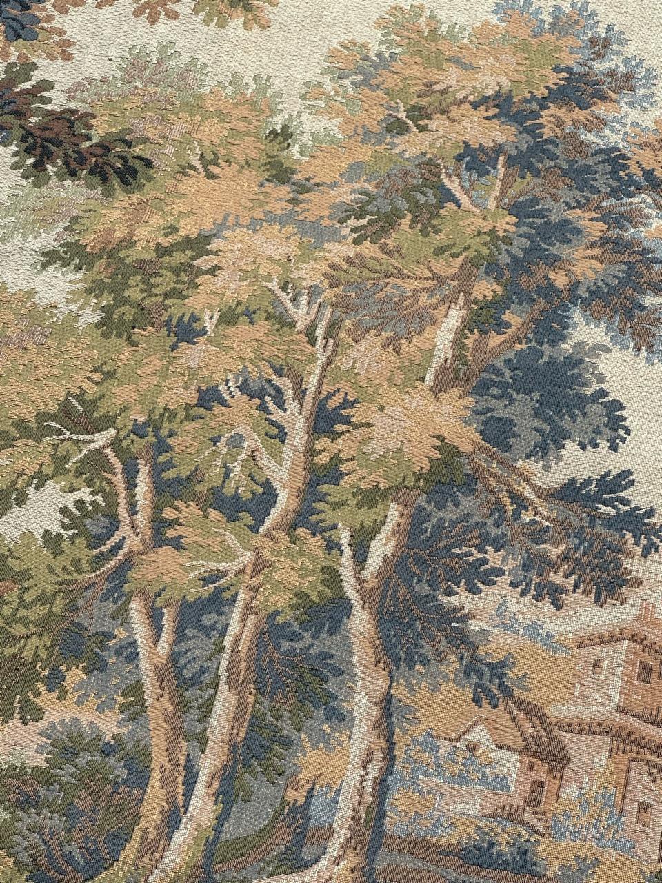 Grazioso arazzo jacquard francese d'epoca in stile Aubusson 