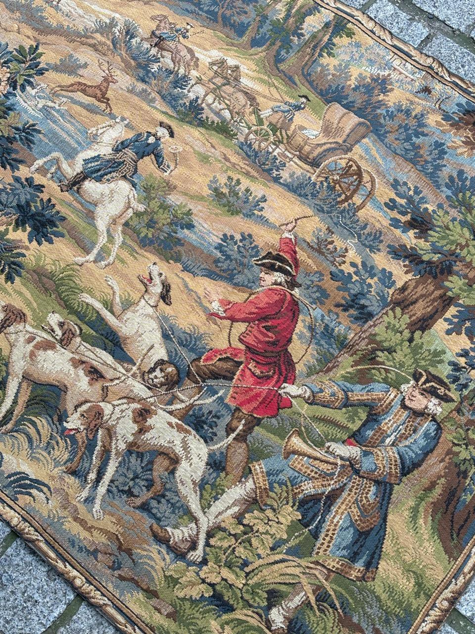 Hübscher französischer Jacquard-Wandteppich im Aubusson-Stil 