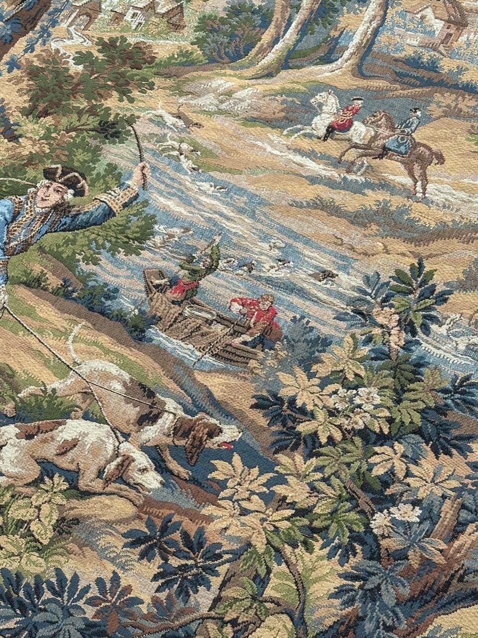 Hübscher französischer Jacquard-Wandteppich im Aubusson-Stil 