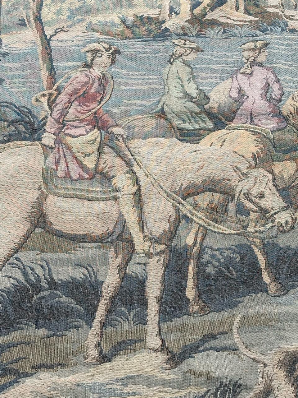 Hübscher französischer Jacquard-Wandteppich im Aubusson-Stil 