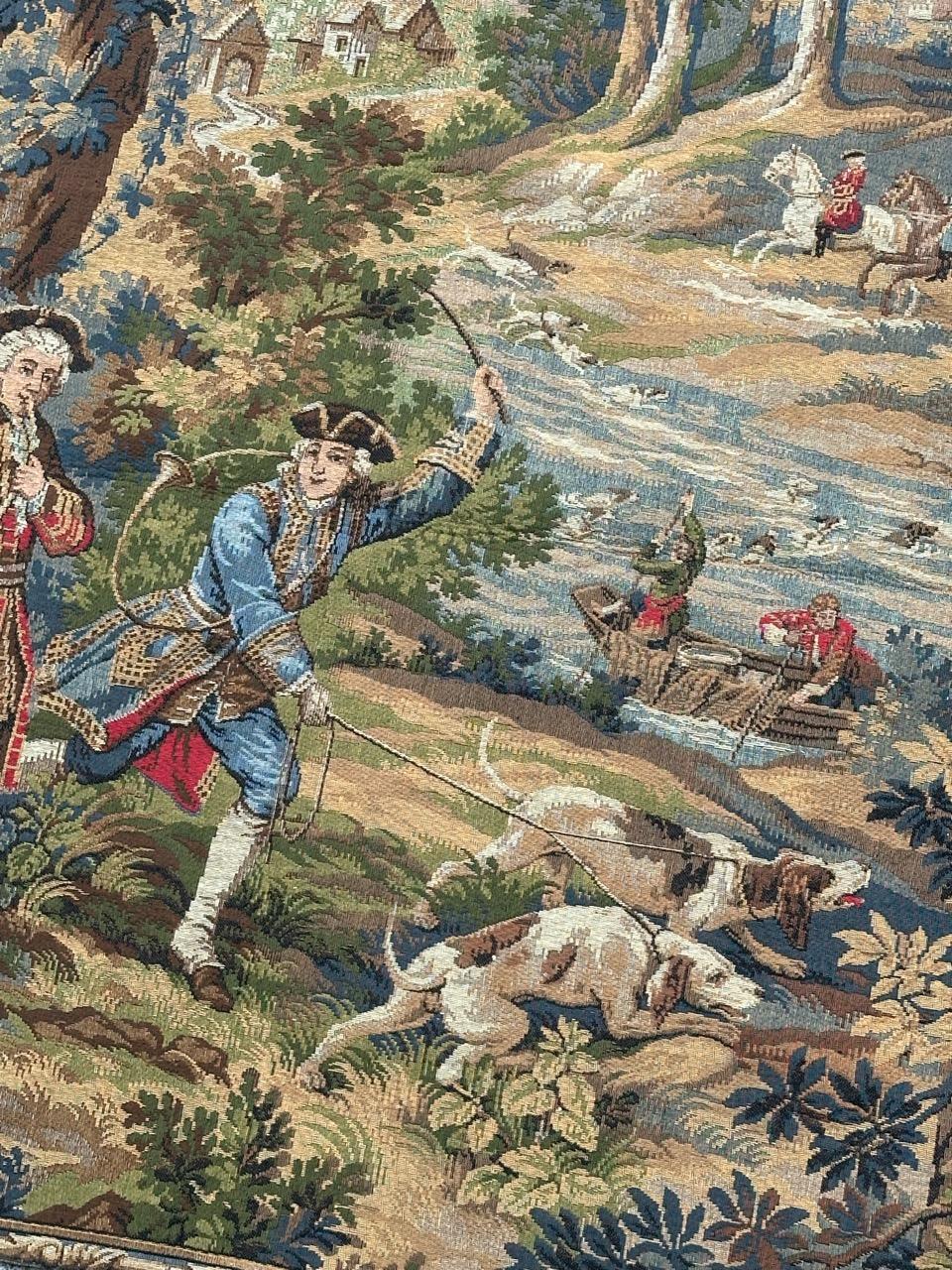 Hübscher französischer Jacquard-Wandteppich im Aubusson-Stil 