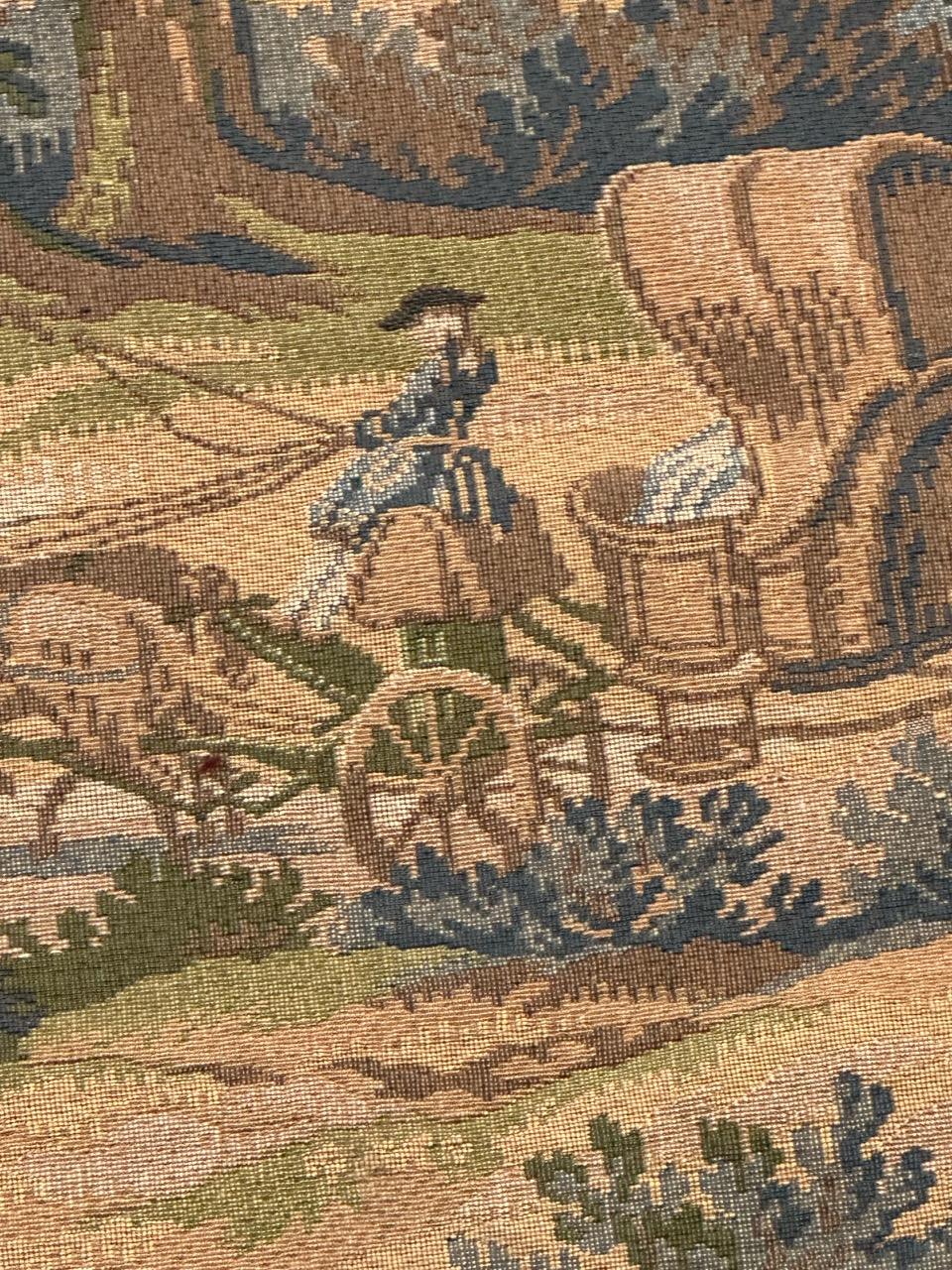Fatto a macchina Grazioso arazzo jacquard francese d'epoca in stile Aubusson 