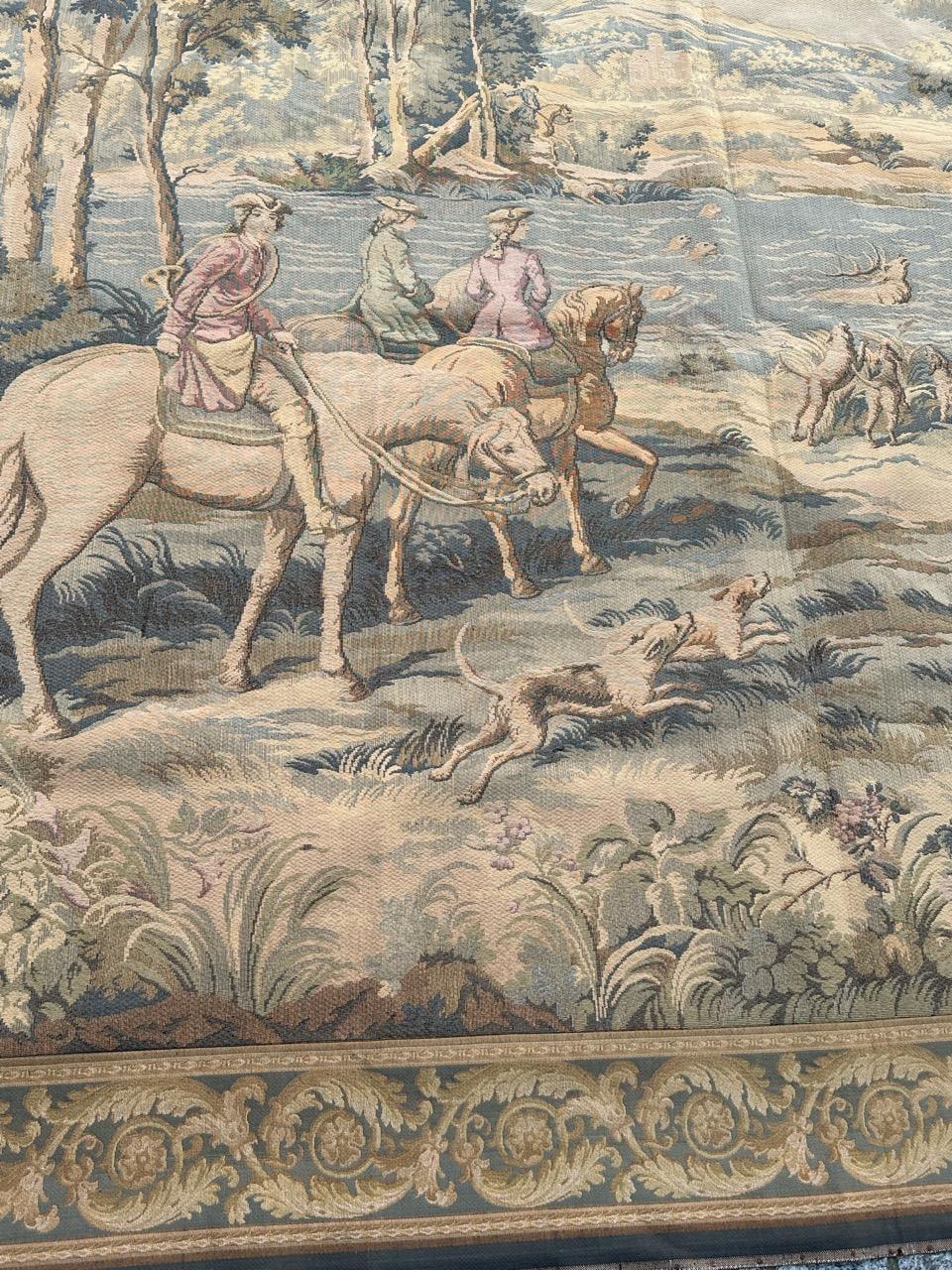 Hübscher französischer Jacquard-Wandteppich im Aubusson-Stil 