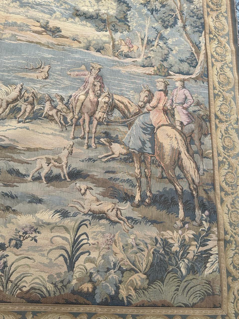 Hübscher französischer Jacquard-Wandteppich im Aubusson-Stil 