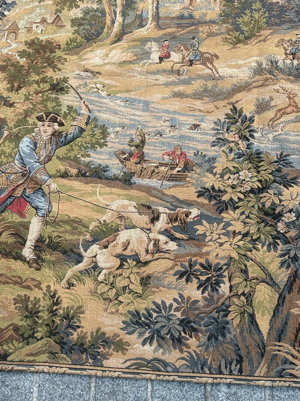 XX secolo Grazioso arazzo jacquard francese d'epoca in stile Aubusson 