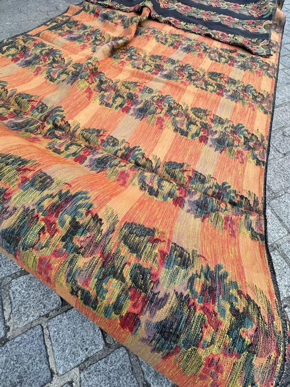 Schöner französischer Jacquard-Wandteppich im Aubusson-Stil aus Seidenstoff für die Bedeckung im Aubusson-Stil im Angebot 9