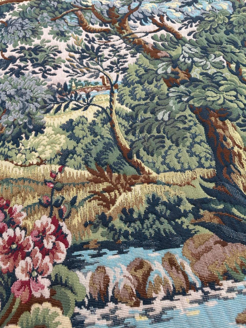 Pretty Vintage Französischer Jacquard-Wandteppich im Aubusson-Stil, Verdure im Angebot 4