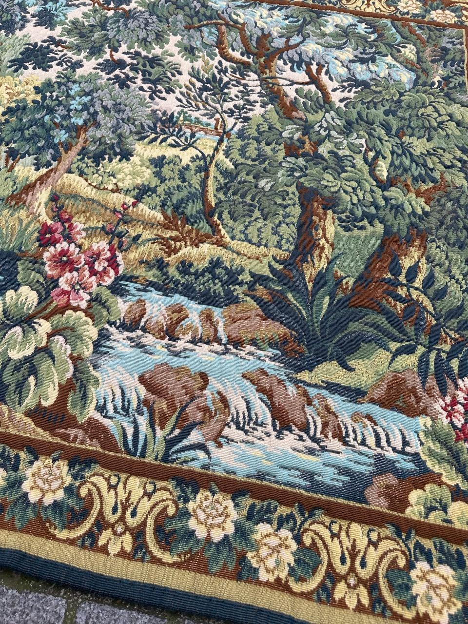 Pretty Vintage Französischer Jacquard-Wandteppich im Aubusson-Stil, Verdure im Angebot 8