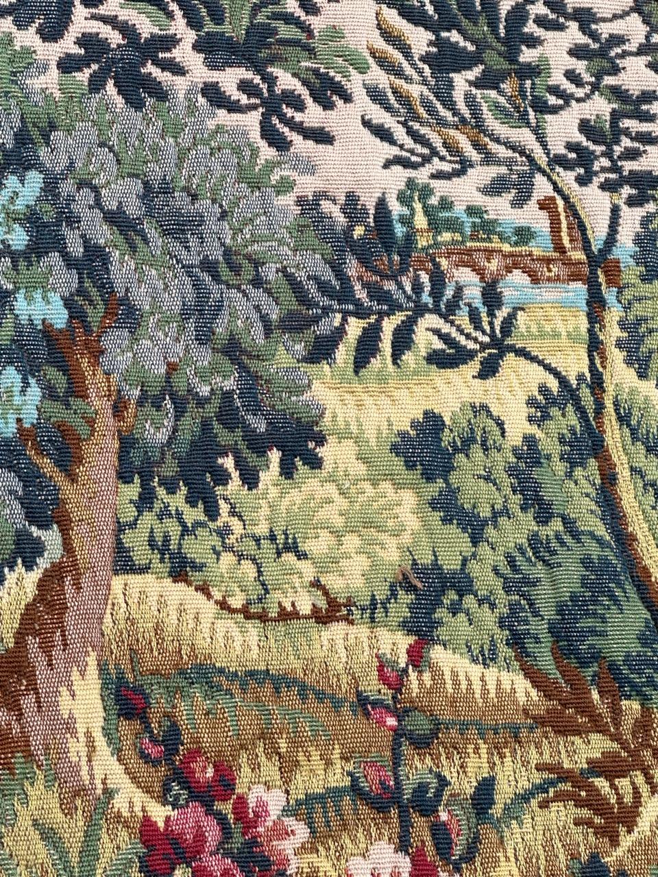 Pretty Vintage Französischer Jacquard-Wandteppich im Aubusson-Stil, Verdure im Angebot 9
