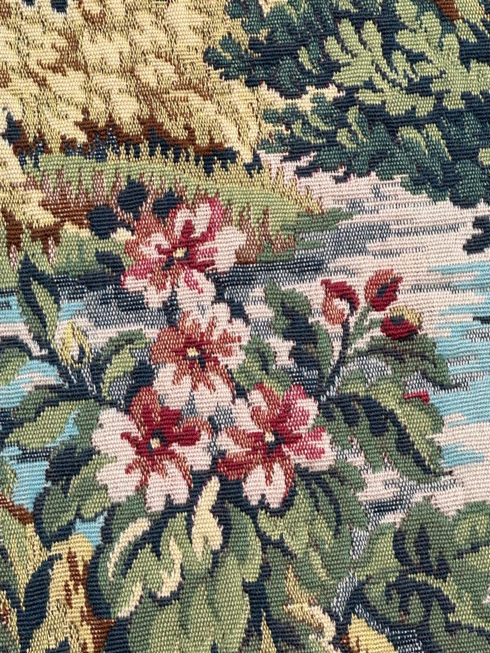 Pretty Vintage Französischer Jacquard-Wandteppich im Aubusson-Stil, Verdure im Angebot 10