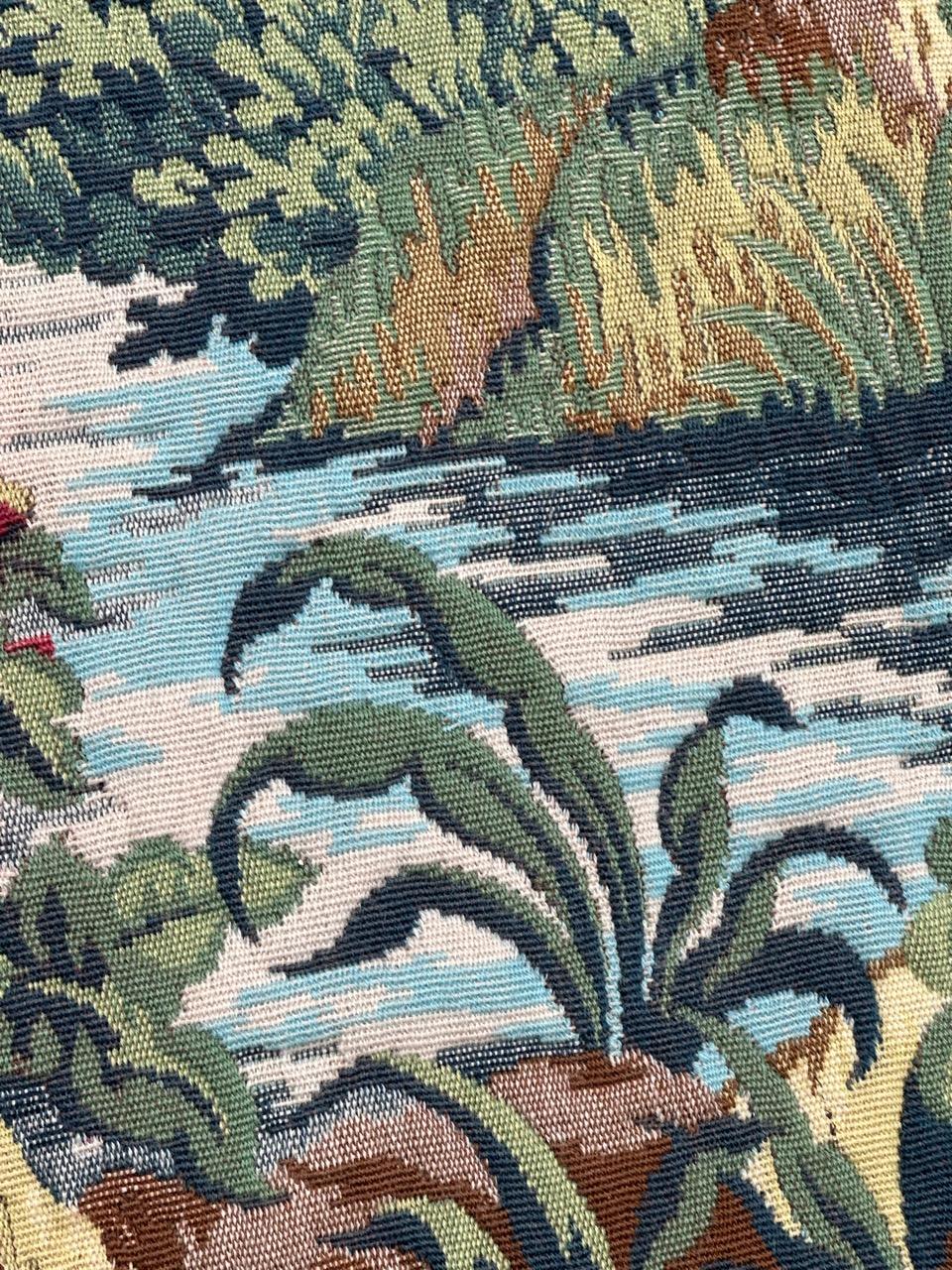 Pretty Vintage Französischer Jacquard-Wandteppich im Aubusson-Stil, Verdure im Angebot 11