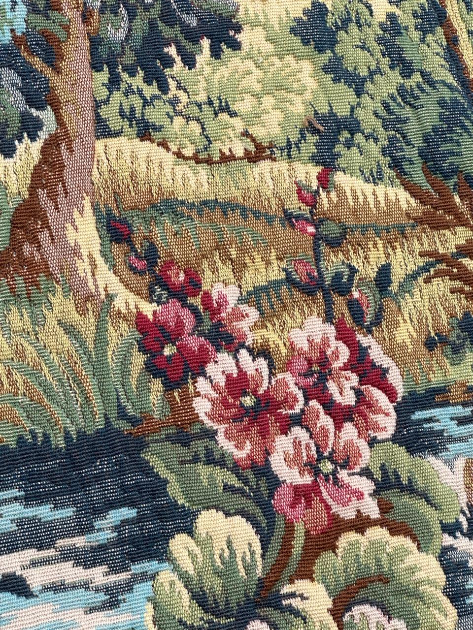Pretty Vintage Französischer Jacquard-Wandteppich im Aubusson-Stil, Verdure im Angebot 12