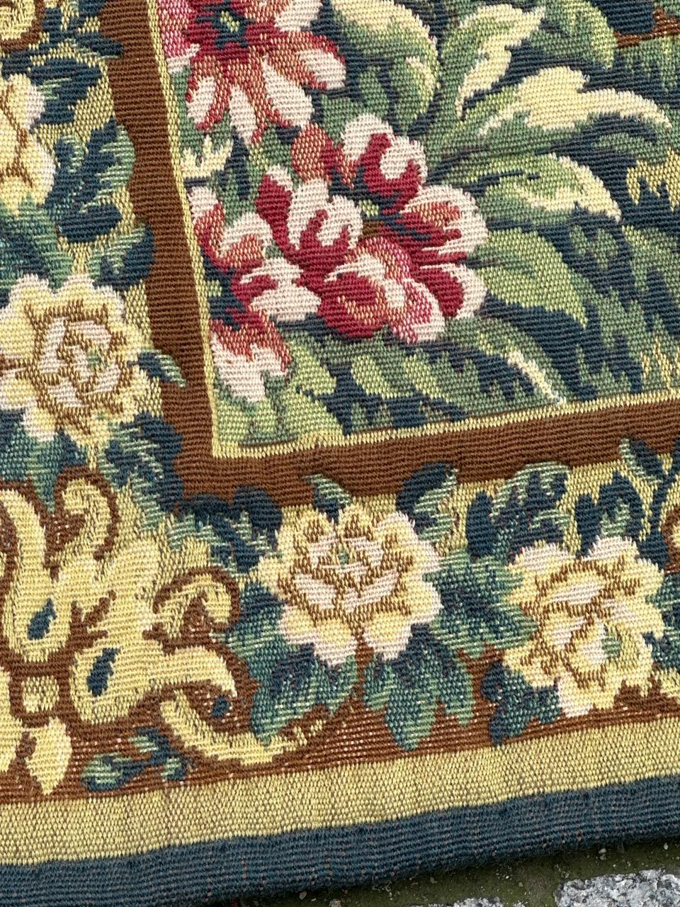 Pretty Vintage Französischer Jacquard-Wandteppich im Aubusson-Stil, Verdure im Angebot 13