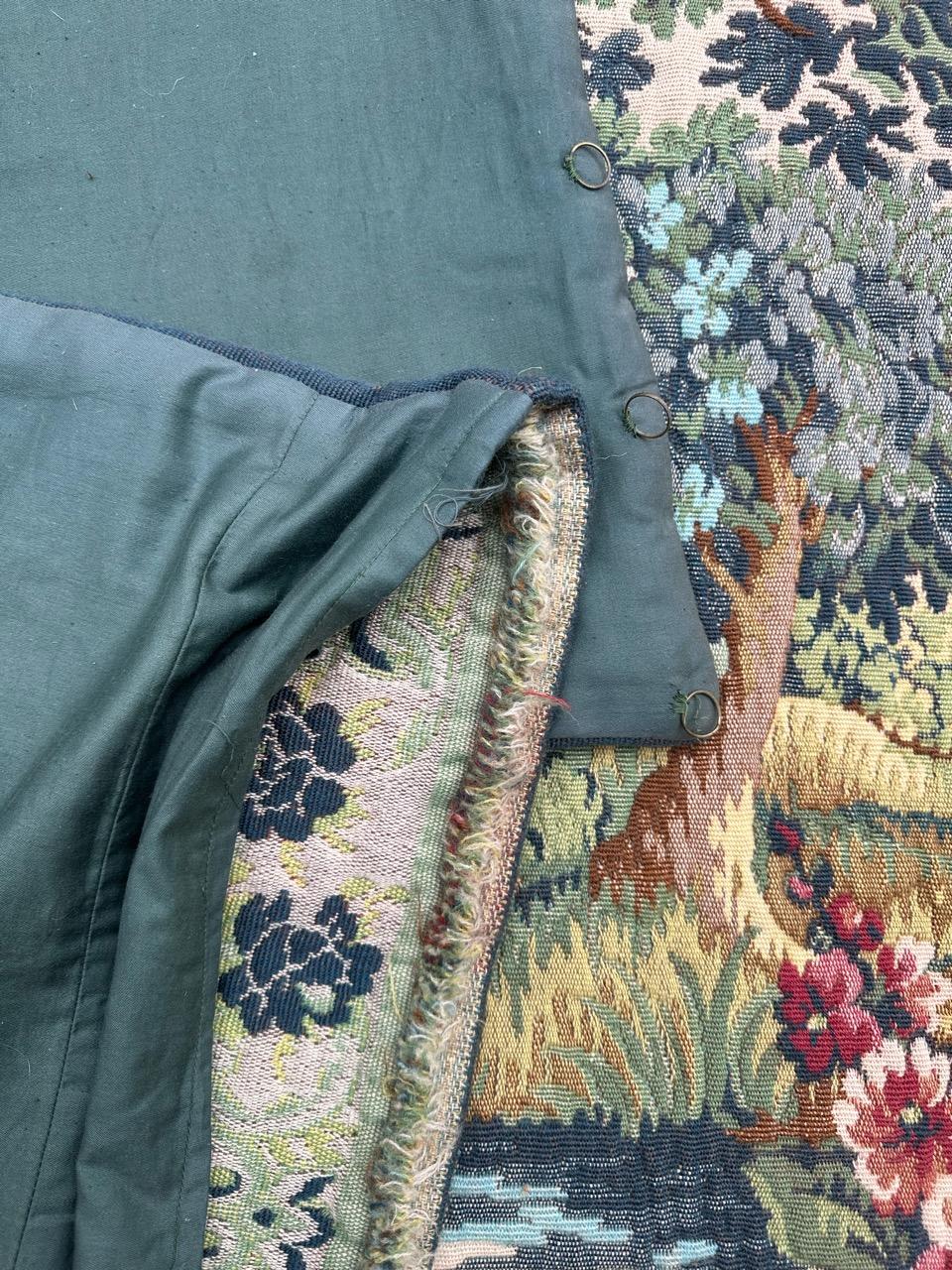 Pretty Vintage Französischer Jacquard-Wandteppich im Aubusson-Stil, Verdure im Angebot 14