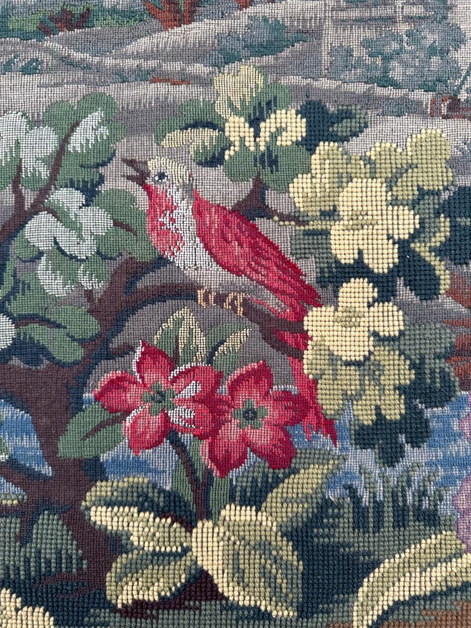 Wool Bobyrug’s Pretty vintage french Aubusson style Jaquar tapestry  For Sale