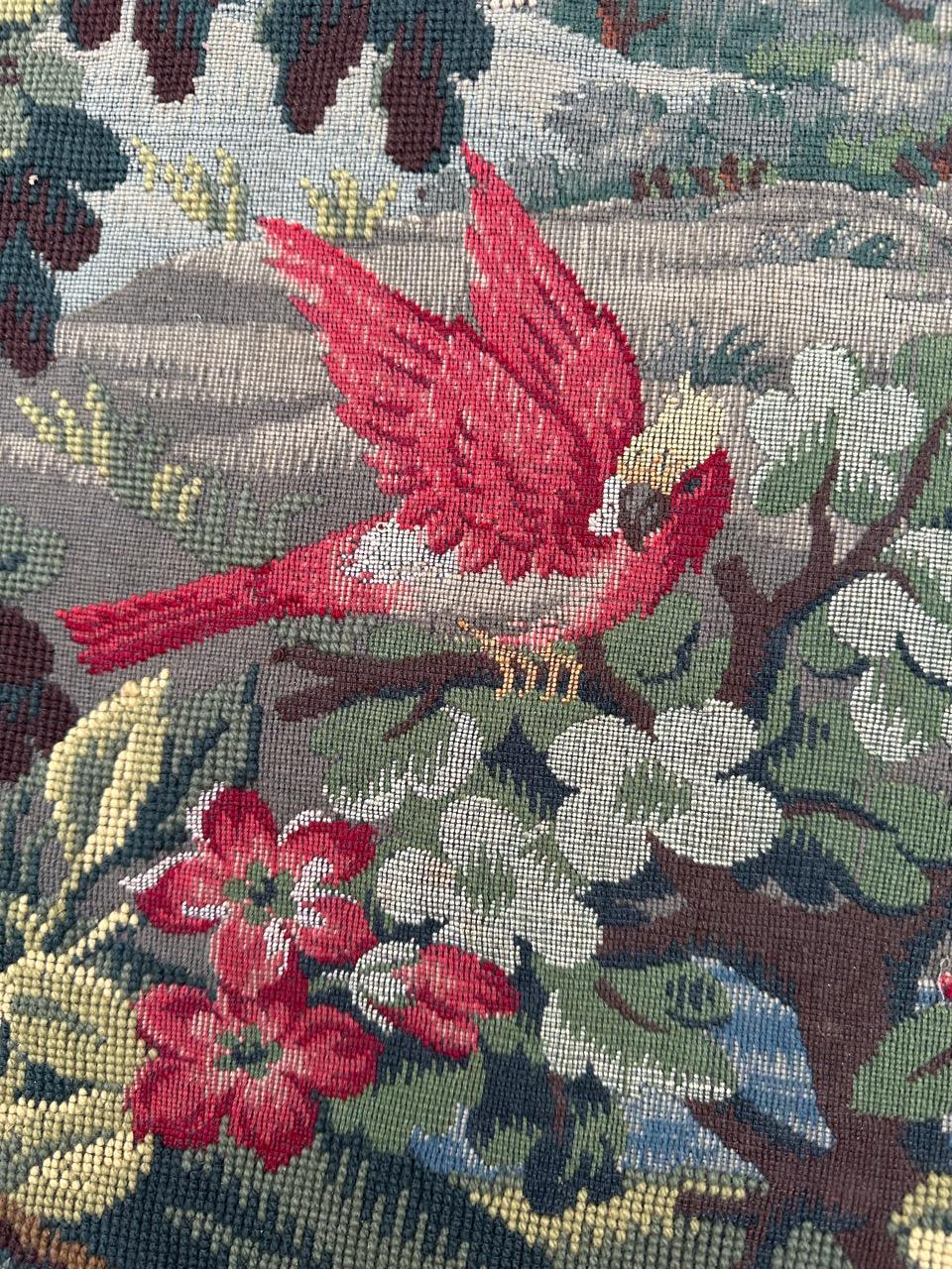 Bobyrug’s Pretty vintage french Aubusson style Jaquar tapestry  For Sale 1
