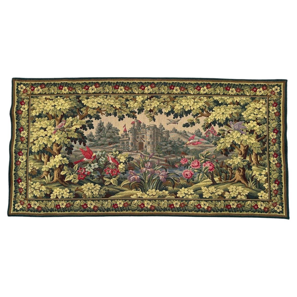 Bobyrug’s Pretty vintage french Aubusson style Jaquar tapestry 