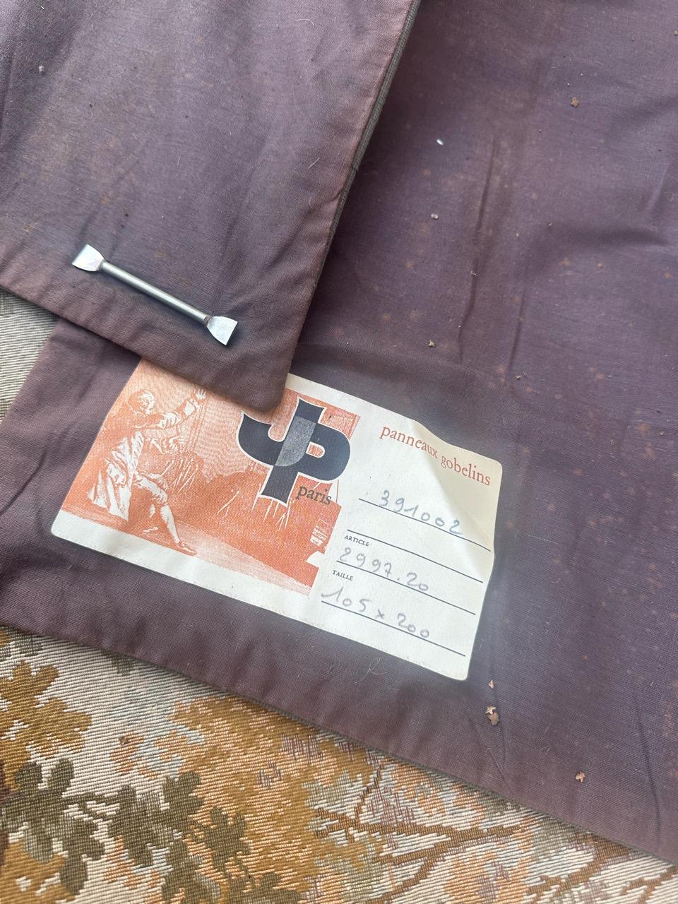 Schöner französischer Jaquar-Wandteppich im Aubusson-Stil, Gallant-Meeting im Angebot 13