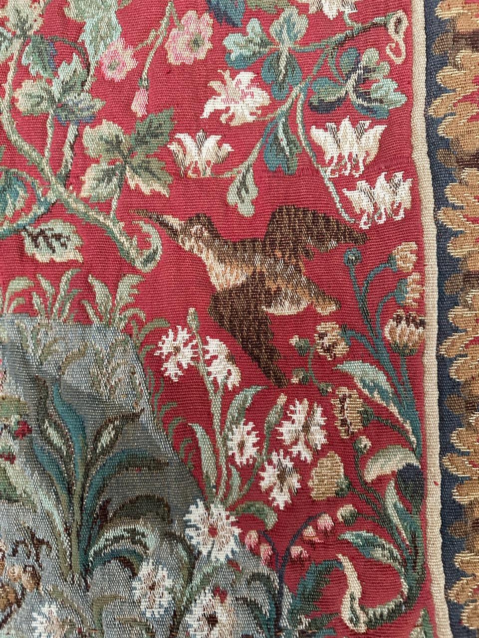 Bobyrug's Hübscher französischer Wandteppich im Aubusson-Stil Jaquar im Angebot 4