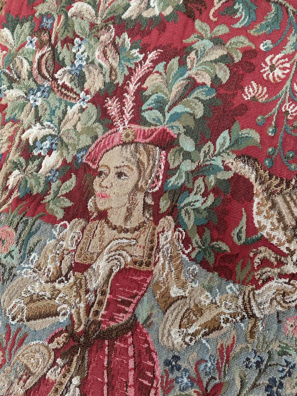 Bobyrug’s Pretty Vintage French Aubusson Style Jaquar Woven Tapestry For Sale 6