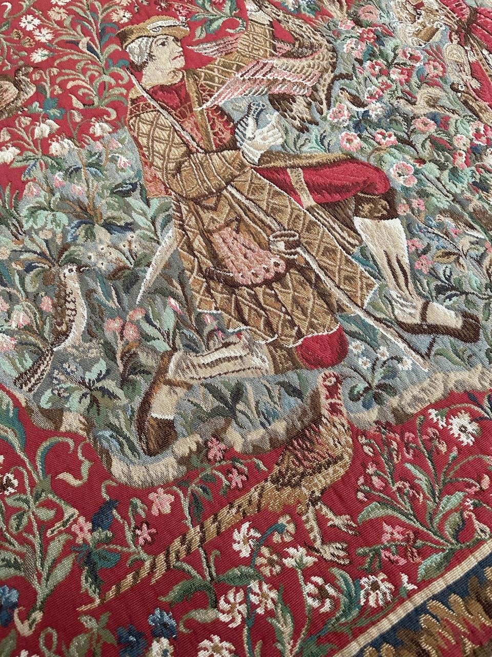 Bobyrug’s Pretty Vintage French Aubusson Style Jaquar Woven Tapestry For Sale 1