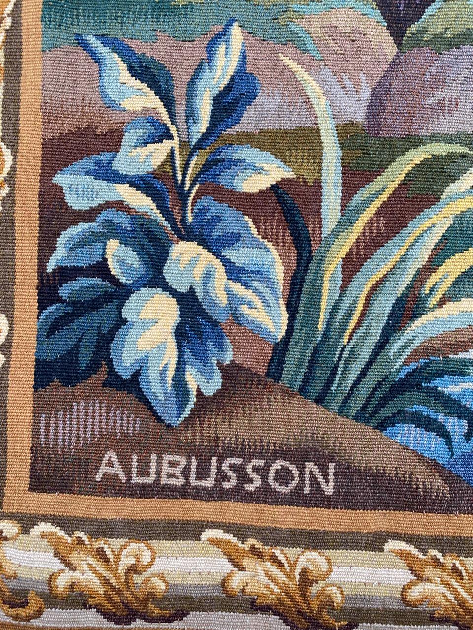 Bobyrug’s Pretty Vintage French Aubusson Tapestry For Sale 4