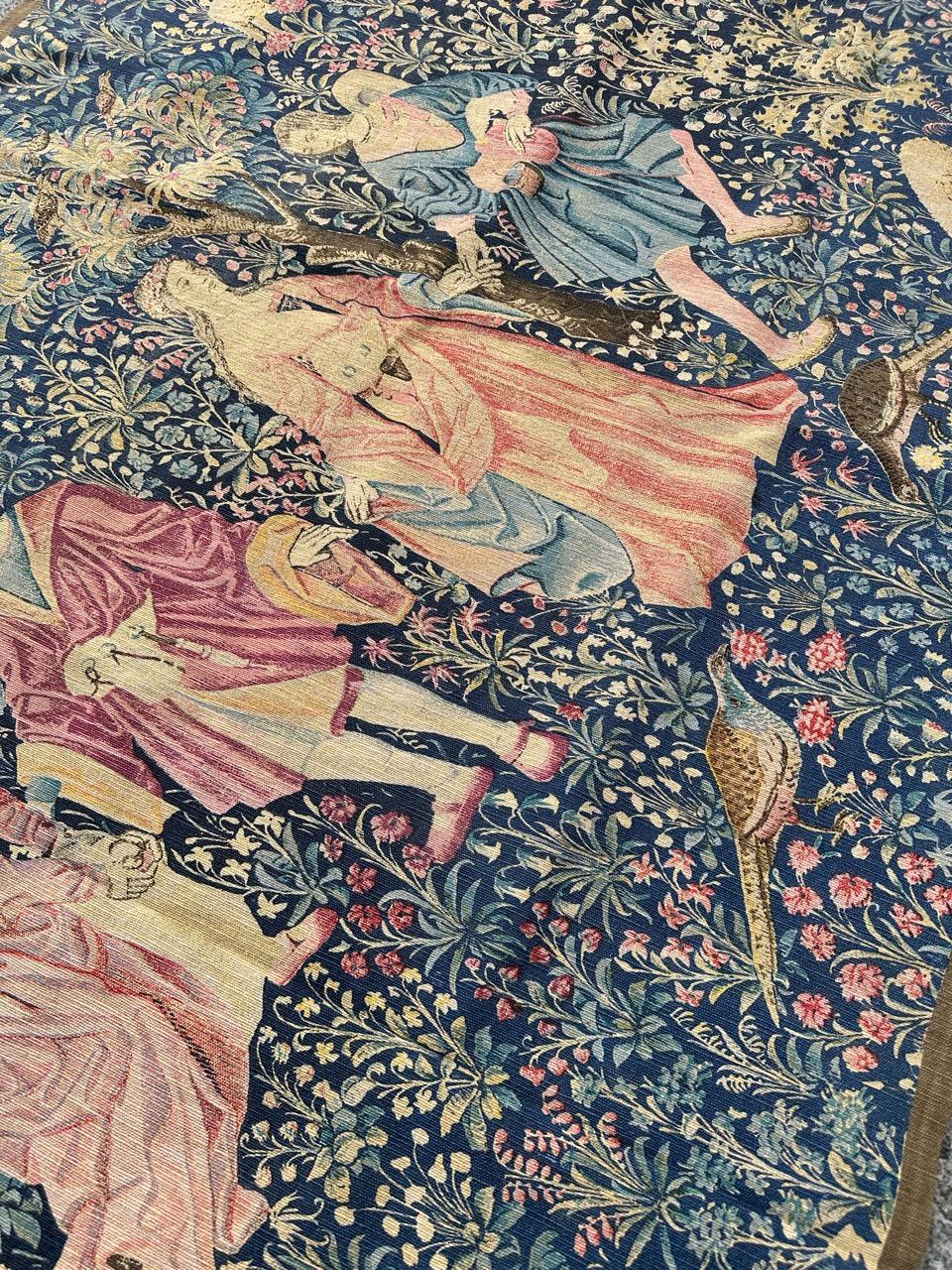 Pretty Vintage Französischer handbedruckter Wandteppich mit dem Titel „the danse“ im Angebot 9