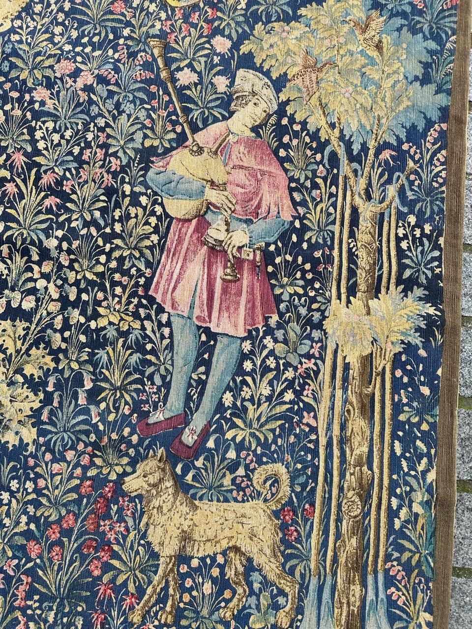 Schöner französischer Wandteppich aus dem 20. Jahrhundert, im Stil der Aubusson-Wandteppiche, mit dem Muster eines mittelalterlichen Museumsteppichs namens 