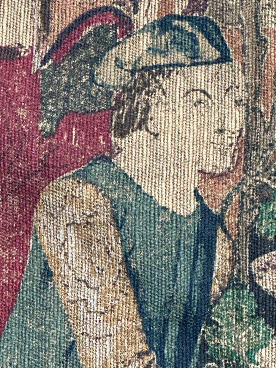 Jolie tapisserie française imprimée à la main, design de musée des Vendanges en vente 4