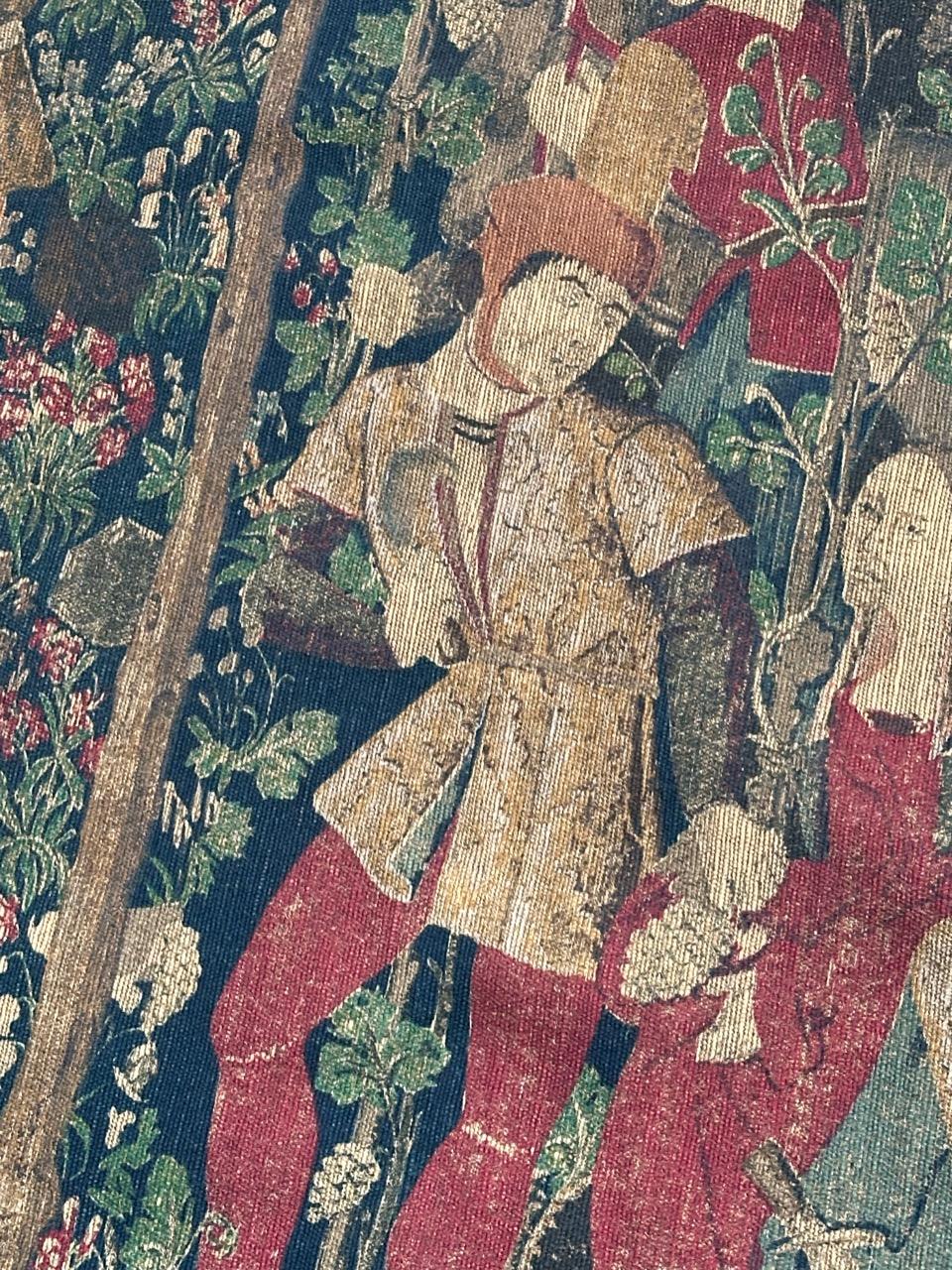 Jolie tapisserie française imprimée à la main, design de musée des Vendanges en vente 5